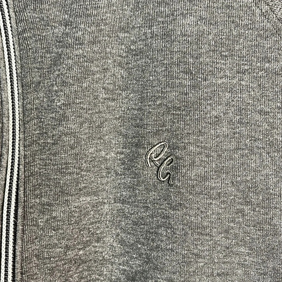 ROBERT GRAHAM Zip Sweater Jacket Grey Long Sleeve Pockets Logo Preppy Neutral S - Picture 6 of 10